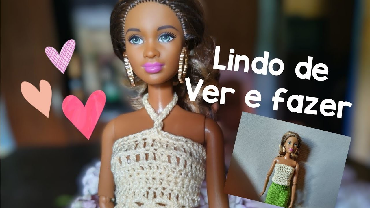 CROPPED RENDADO PARA BARBIE TUTORIAL CROCHET PAP