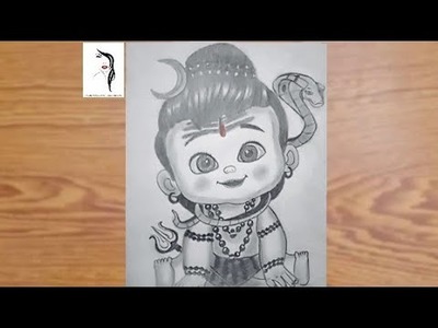 Cute Baby Mahadev Drawing Easy???? | Step By Step | Mahadev Cartoon Drawing | How To Draw Mahadev