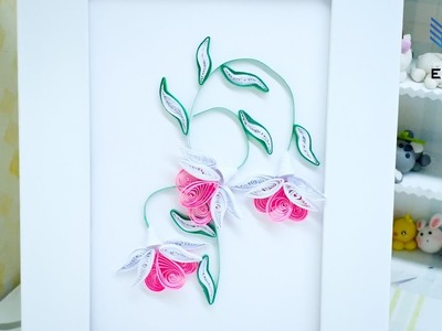Decorate with super beautiful rose and silver orchids motifs for your lover with quilling