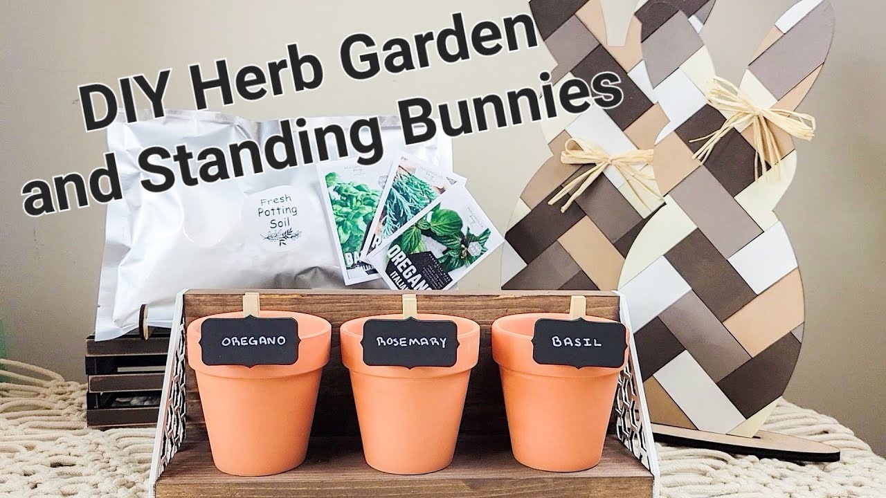 DIY Herb Garden and Standing Bunnies March 2023 Craft Club Subscription Box Tutorial