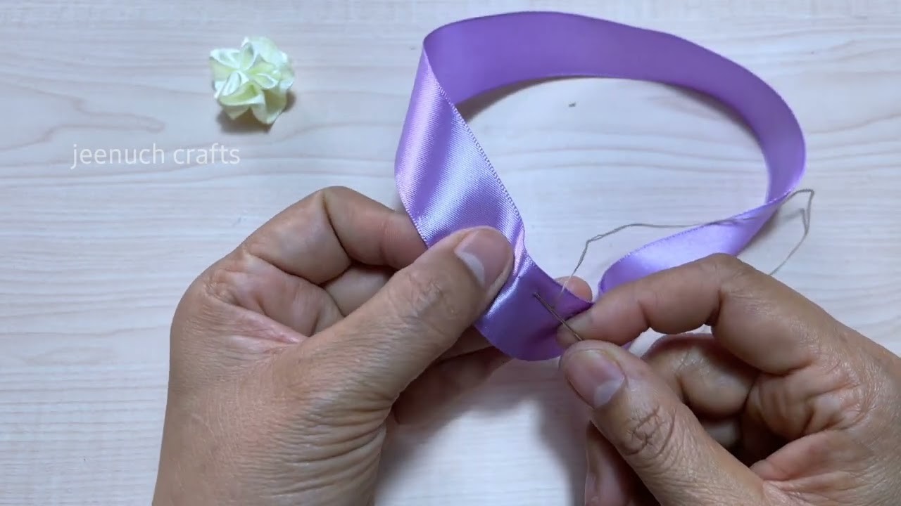Diy Ribbon flowers | Hand Embroidery Design by Sewing Hack | Easy Trick