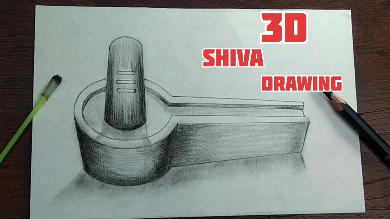 Draw 3D Shivling | Shivling 3D Art | 3D effect | 3D Drawing
