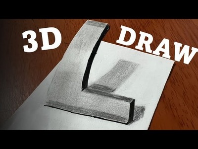 Easy 3D Curved Letter ‘L’ Drawing for Beginners in 5 mins | How to draw 3D letter L