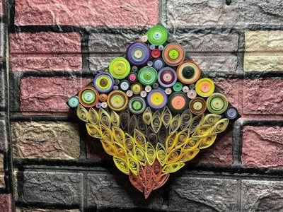 Easy and beautiful paper quilling. DIY canvas with paper quilling.