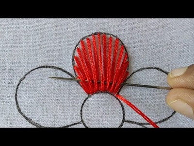 Easy flower embroidery stitch.hand embroidery flower design