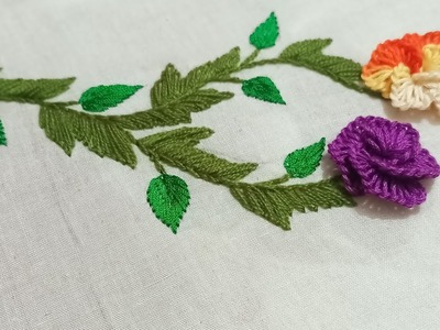 Easy flower stitching tutorial|| Hand embroidery tutorial for beginners||Simple stitching tutorial||