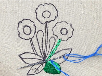 Easy to make amazing flower embroidery pattern with simple stitch needle point art embroidery work