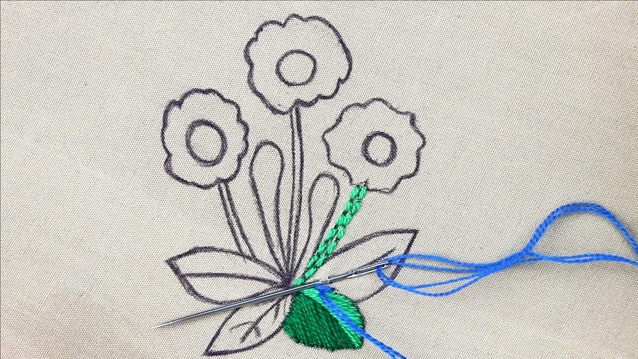 Easy to make amazing flower embroidery pattern with simple stitch needle point art embroidery work