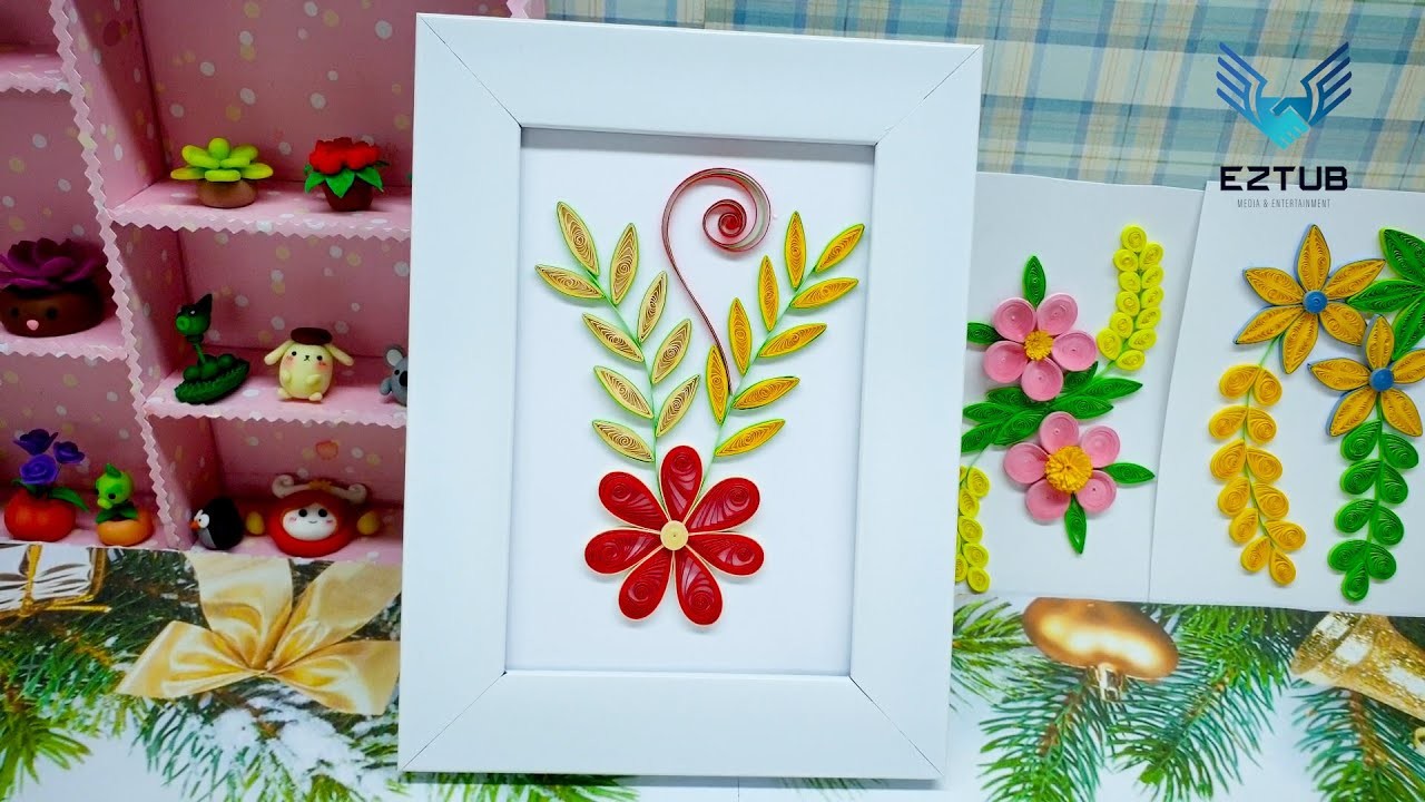 Extremely artistic gazania red chrysanthemum from quilling | Paper red chrysanthemums