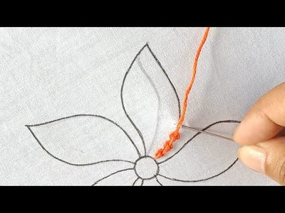 Flower Embroidery !!! Amazing 2 Stitches Flower Hand Embroidery Needle Work by Rup Handicraft