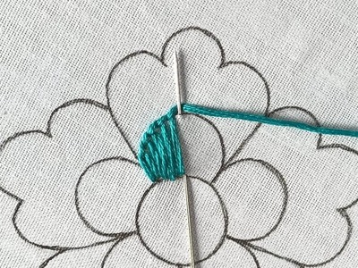 Flower Embroidery Tutorial !!!  Blanket and Chain 2 Stitches Beautiful Flower Hand Embroidery