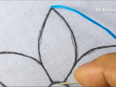 Hand Embroidery Amazing Color Combine Butterfly Stitch Fancy Flower Design With Easy Following Tutor