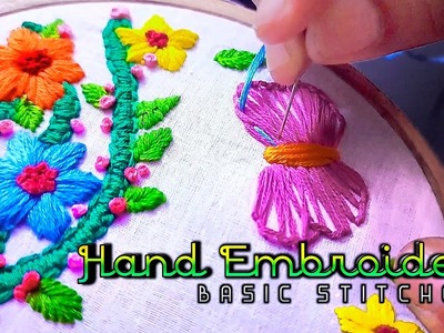 Hand Embroidery ????| Basic Embroidery Stitches | Embroidery for Beginners | Simple Embroidery Stitches