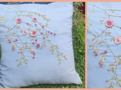 Hand Embroidery Cushion Cover||Cast on Stitch||Knitting Bee
