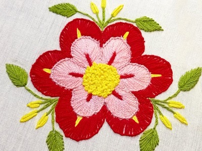 Hand Embroidery Design | Beautiful Flower Embroidery for Table cover Design | Best Flower Embroidery