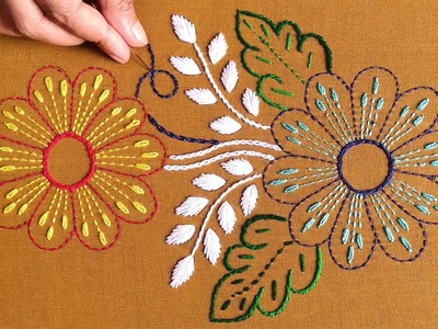 Hand Embroidery Designs Patterns Tutorial,Phulkari Borderline Embroidery-366Nokshi Kantha Stitch
