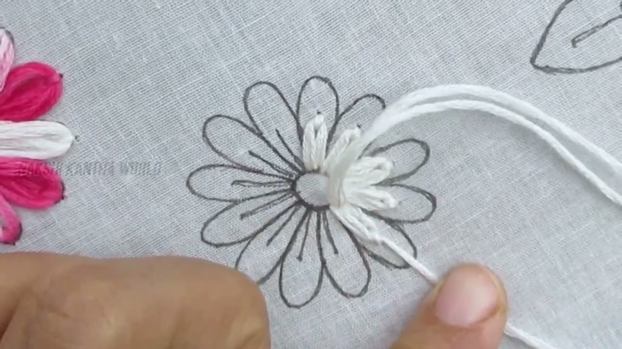 Hand Embroidery Exclusive Dahlia Flower Embroidery Tutorial for Beginner