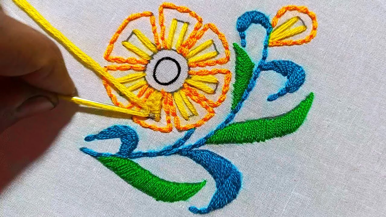 Hand Embroidery Flower Work || Hand Embroidery Flower Designs || Hand Embroidery || Ah Creator 3.0