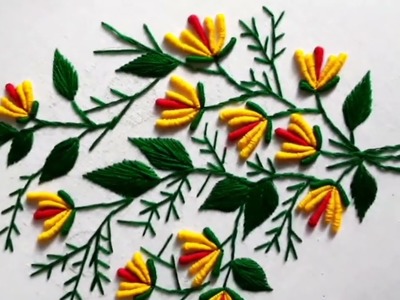 Hand embroidery | Flower embroidery design | Bunch of flowers embroidery | Brazilian embroidery