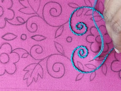 Hand embroidery new phulkari dress border line stitch,Border line hand embroidery,Fulkari embroidery