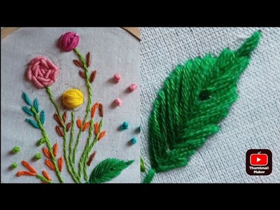 Hand embroidery.super easy flower design.simple design.