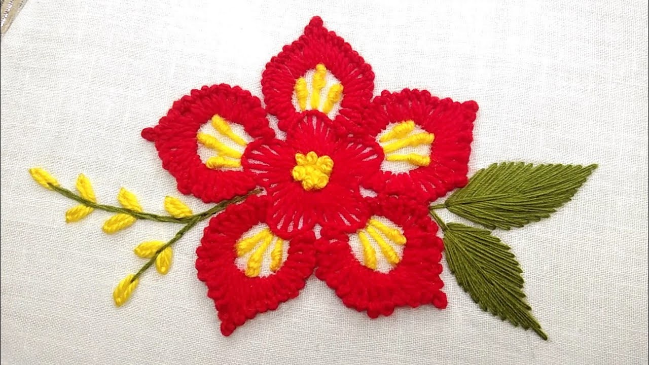 Hand embroidery very beautiful Needle art amazing colourful design for Beginner