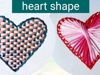 Heart Shape Hand embroidery #needlework #heart #embroidery