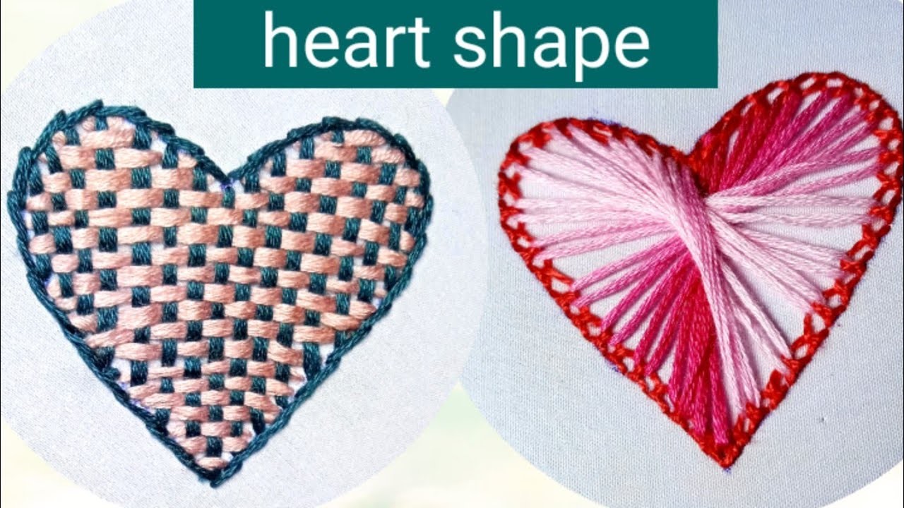 Heart Shape Hand embroidery #needlework #heart #embroidery