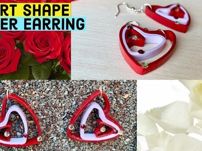 Heart Shaped Paper Earring | Valentine's Day Earring #valentinesday#earrings#heartshaped