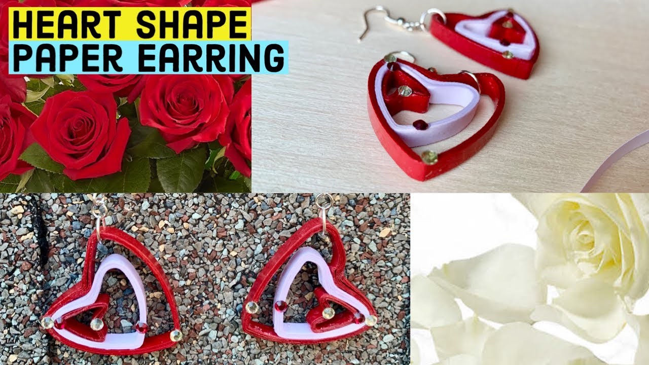 Heart Shaped Paper Earring | Valentine's Day Earring #valentinesday#earrings#heartshaped