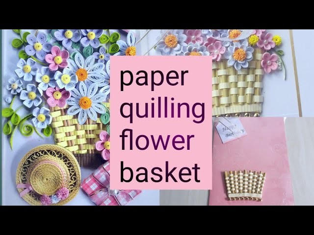 How  make paper quilling flower basket by using bamboo and paper strip .diycrafts #quillingart#