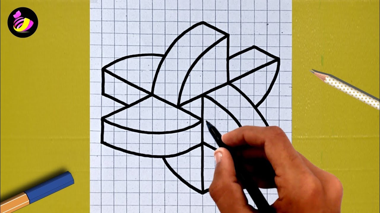 How to Draw 3D on Graph Paper | Graph Paper Drawings | 3D Drawing | Zurag Zurah Arga | Ashar 2M