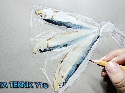 How to draw realistic dried fish (tuyo)? - Mixed Media art by Pinta Teknik #3d #art #drawing #arts