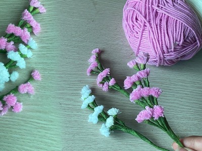 How to Make Beautiful statice flowers with Woolen - Easy Woolen Flower - DIY Handmade Craft