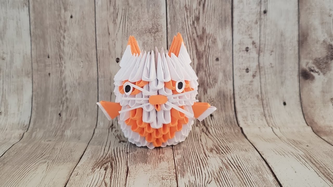 How to make cat 3d origami?