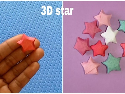 How to make easy 3D star with paper|origami star making art for school kids|diy star making skill