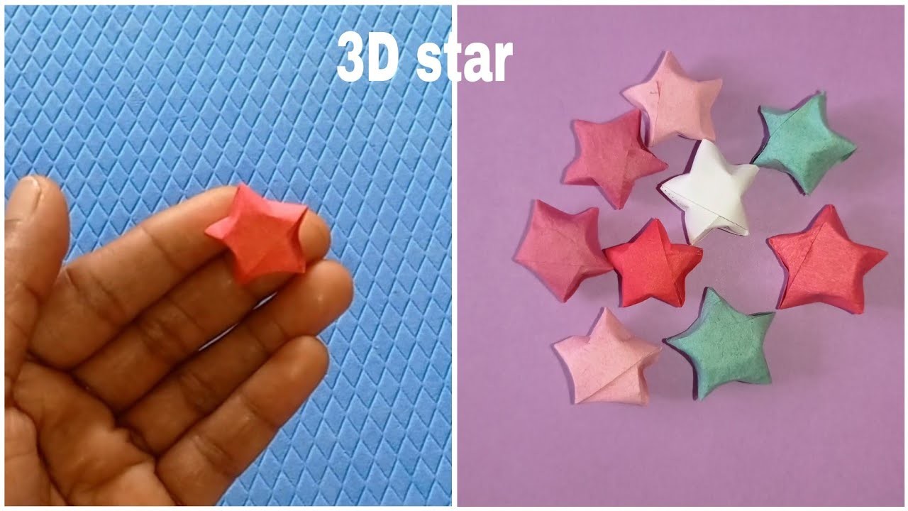 How to make easy 3D star with paper|origami star making art for school kids|diy star making skill