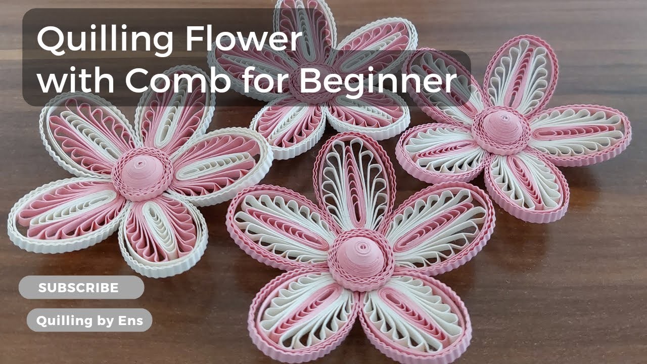How to quill Flower using Comb for Beginner #filigree #paperflower #basteln #handmade #quilling