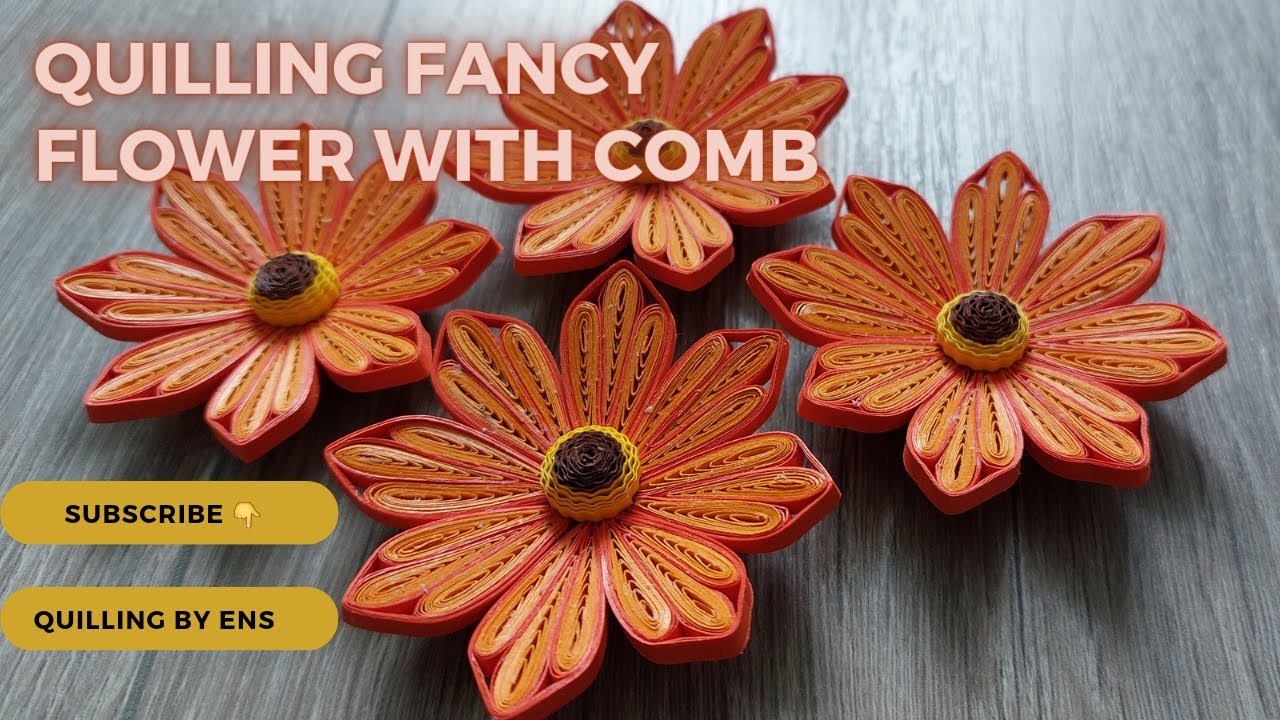 How to quill Flower with Comb for a Beginner #filigree #quilling #paperflower #viral #trending