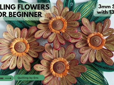 How to quill Flowers for Beginner using 2mm.3mm #quilling #paperflower #viral #filigree #handmade