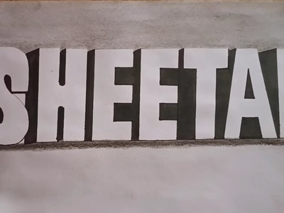 How to write art on paper sheetal name !! sheetal name in 3d. sheetal hole letter. pencil drawing