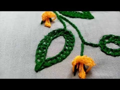 Latest fly stitch leaf border line hand embroidery design @Forrbymomotajakter