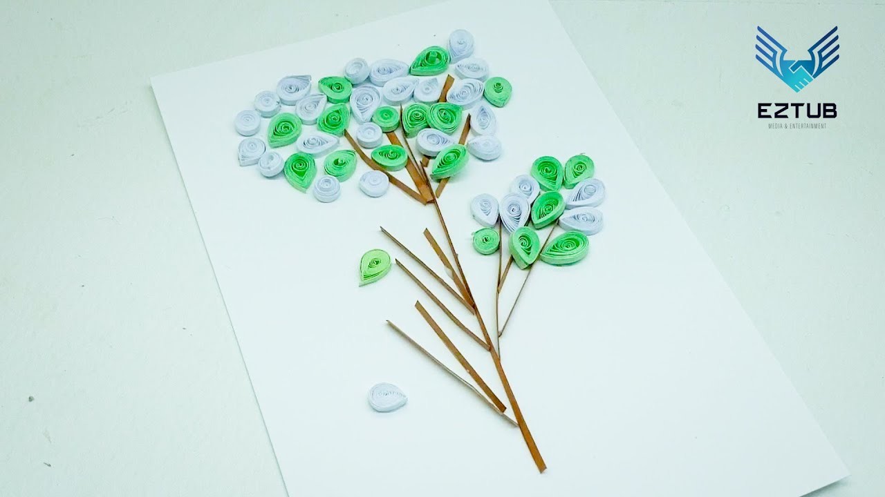 Make paper quilling for beginners lilies | Basic Paper Quilling Card
