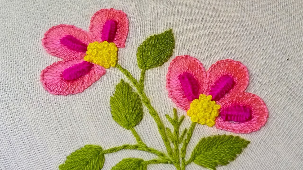 Making a Beautiful Flower Embroidery Tricks | Excellent Hand Embroidery Design | New Embroidery Tips