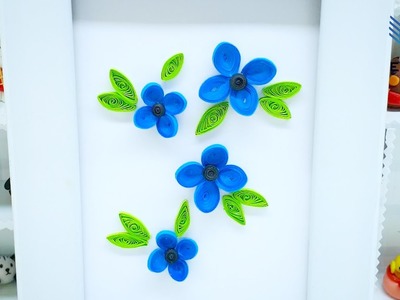 Making beautiful pure blue orchid wall murals from quilling | Handmade quilling art