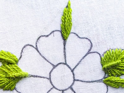 New hand embroidery decorative stitch needle work flower design with easy following tutorial