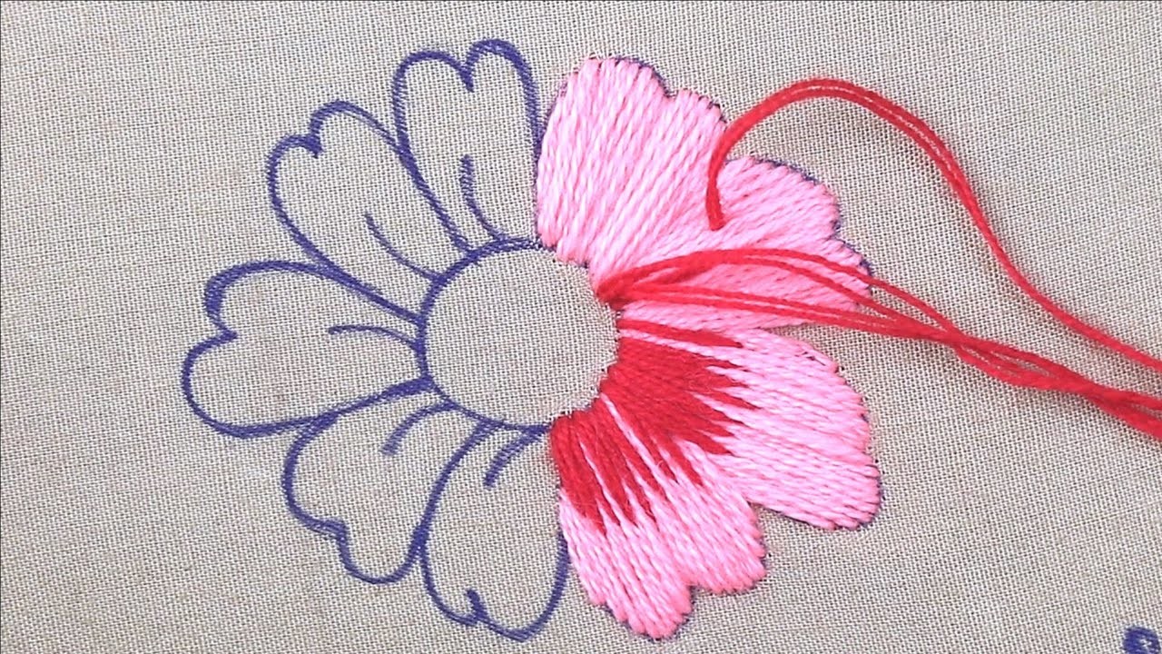 New Hand Embroidery Flower Design Amazing Flower Design Idea With Easy Flower Embroidery Tutorial
