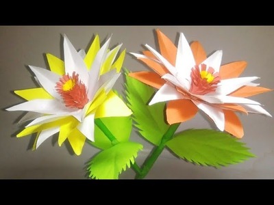 Paper flower making || Paper Craft || cara membuat bunga dari kertas 100%mudah#makeup#beauty #share
