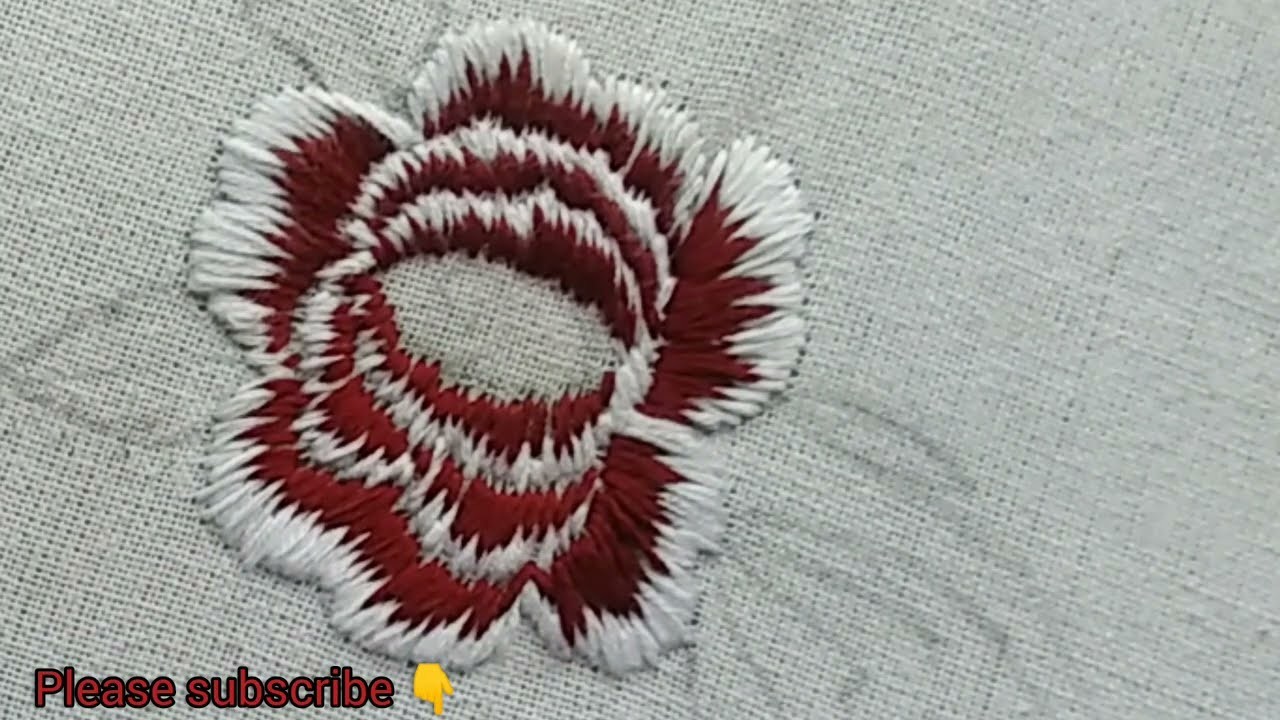 Rose flower hand embroidery designs| Easy pattern Rose stitch Designs