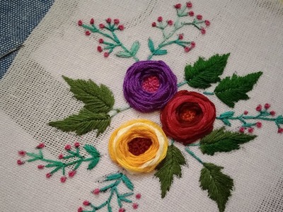 ???????? ???????? rose flowers embroidery designs|daily hand embroidery#handcrafts#designing#flowers